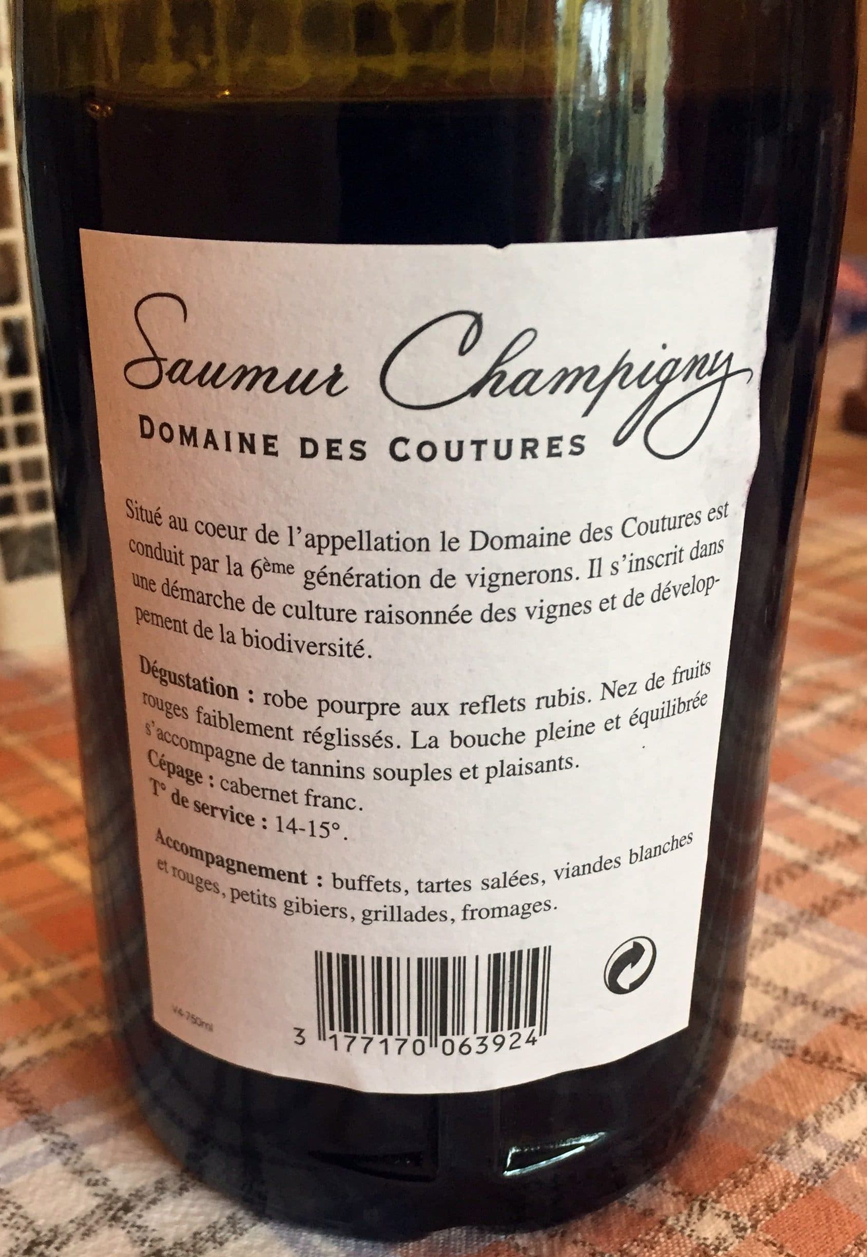 Domaine des Coutures Saumur Champigny packshot