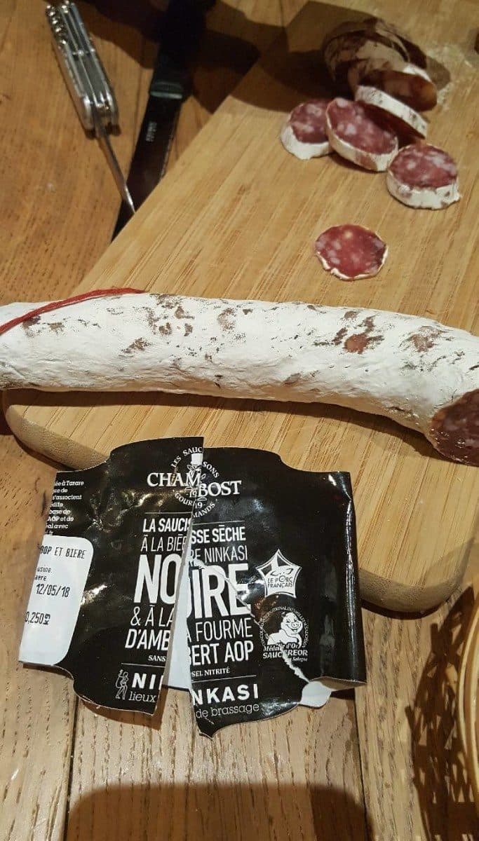Open Food Facts Saucisse sèche a la bière Ninkasi & a la forme d'ambert packshot