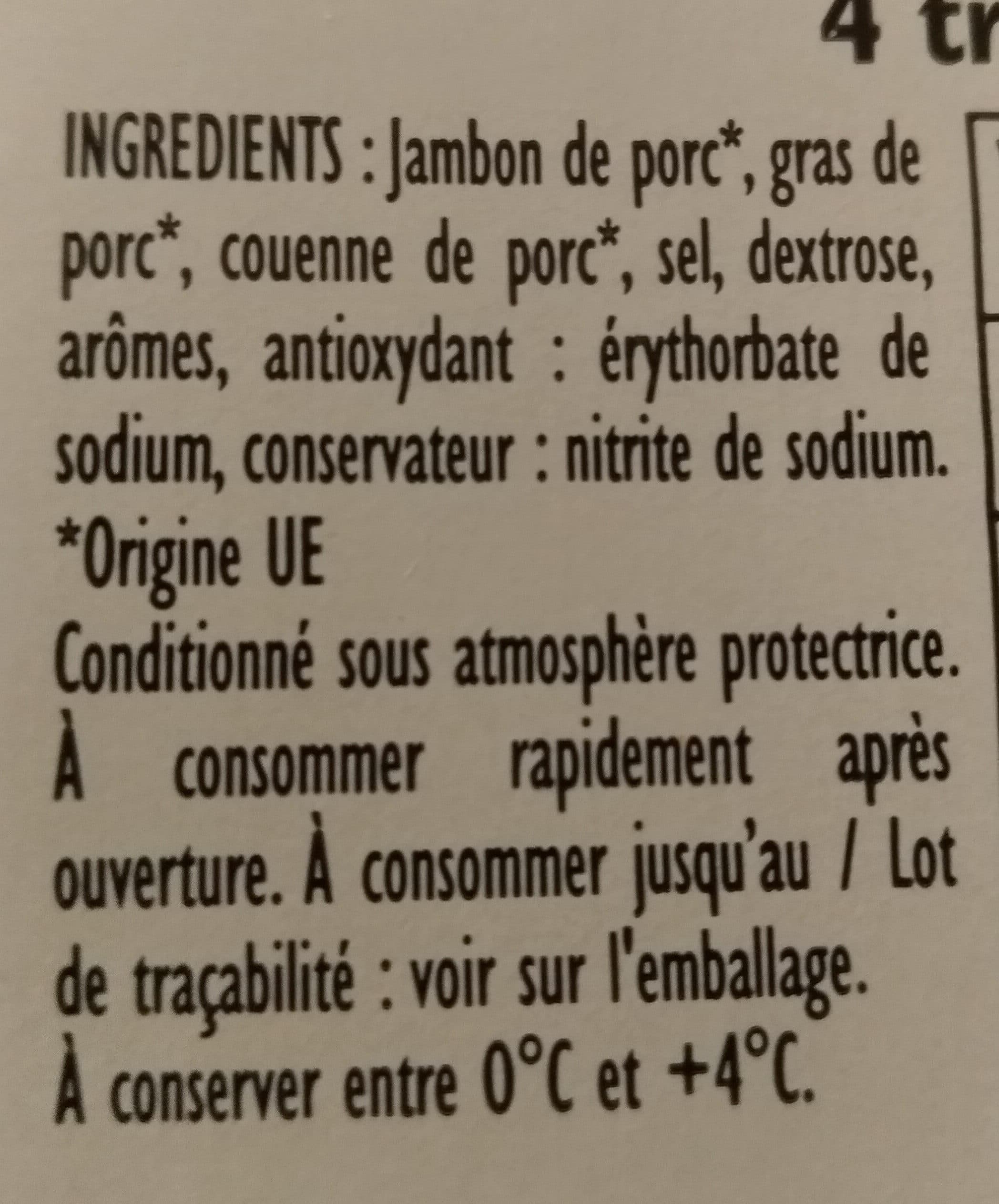 Le foue Jambon Superieur Avec Couenne 4tranches 260 g packshot