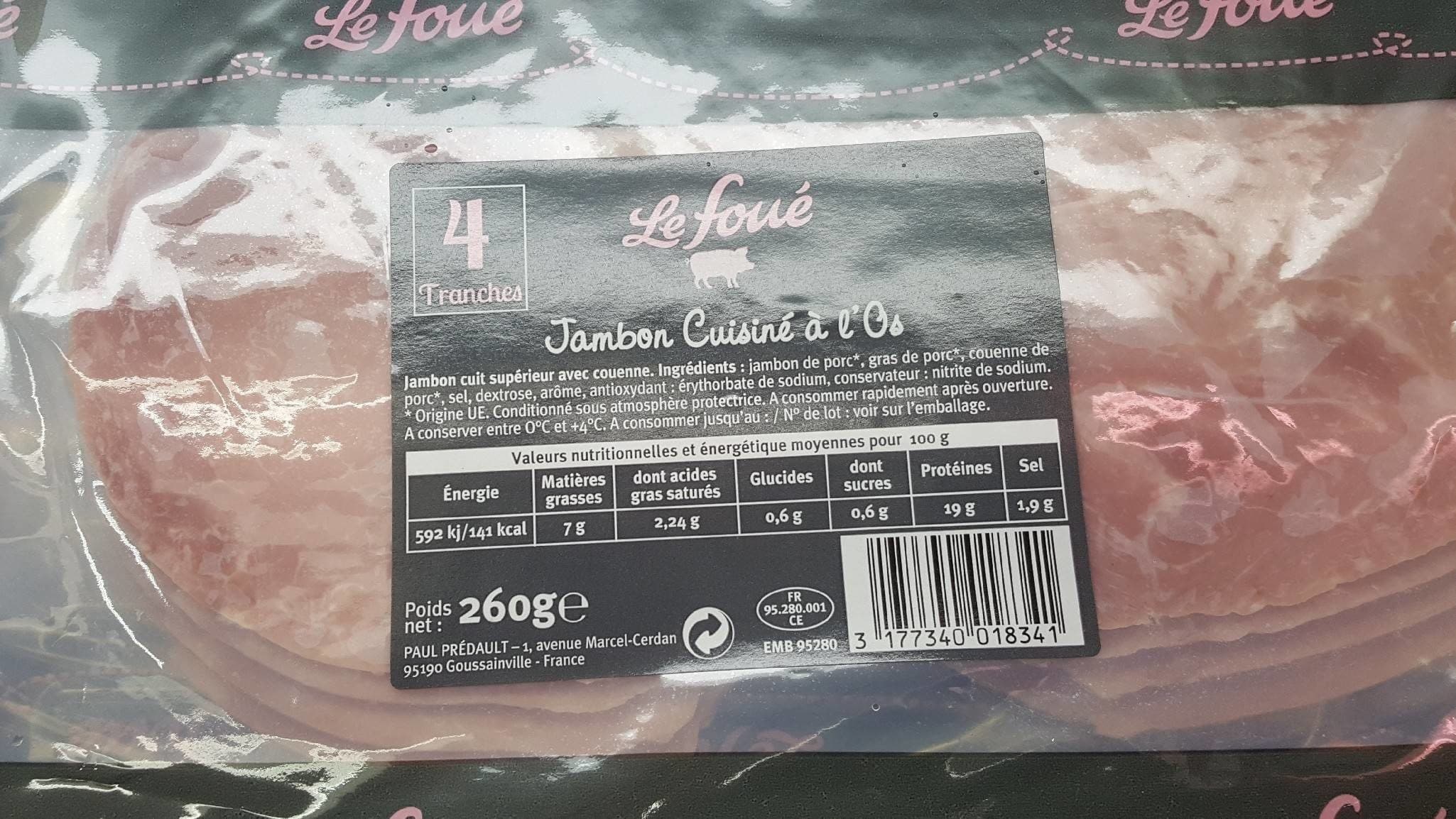 le foué jambon cuisiné à l'os packshot
