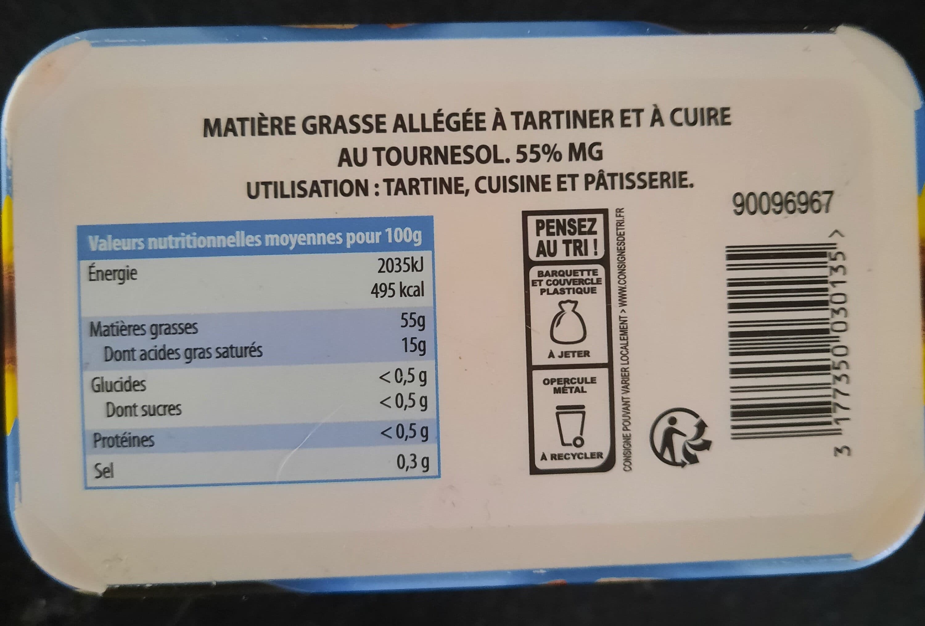 Clé d'or Margarine allégée tournesol packshot