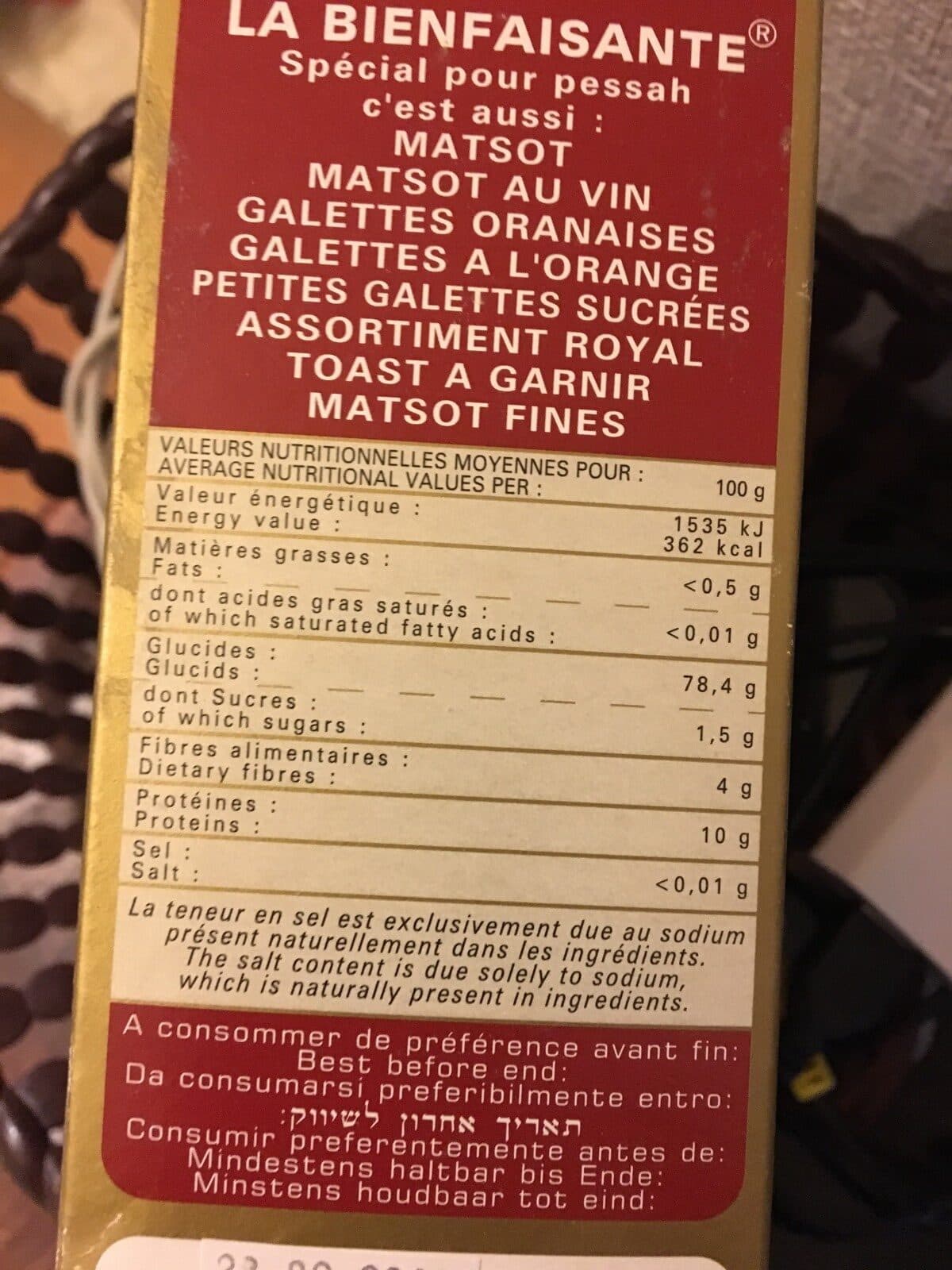 La Bienfaisante Semoule De Matsot packshot
