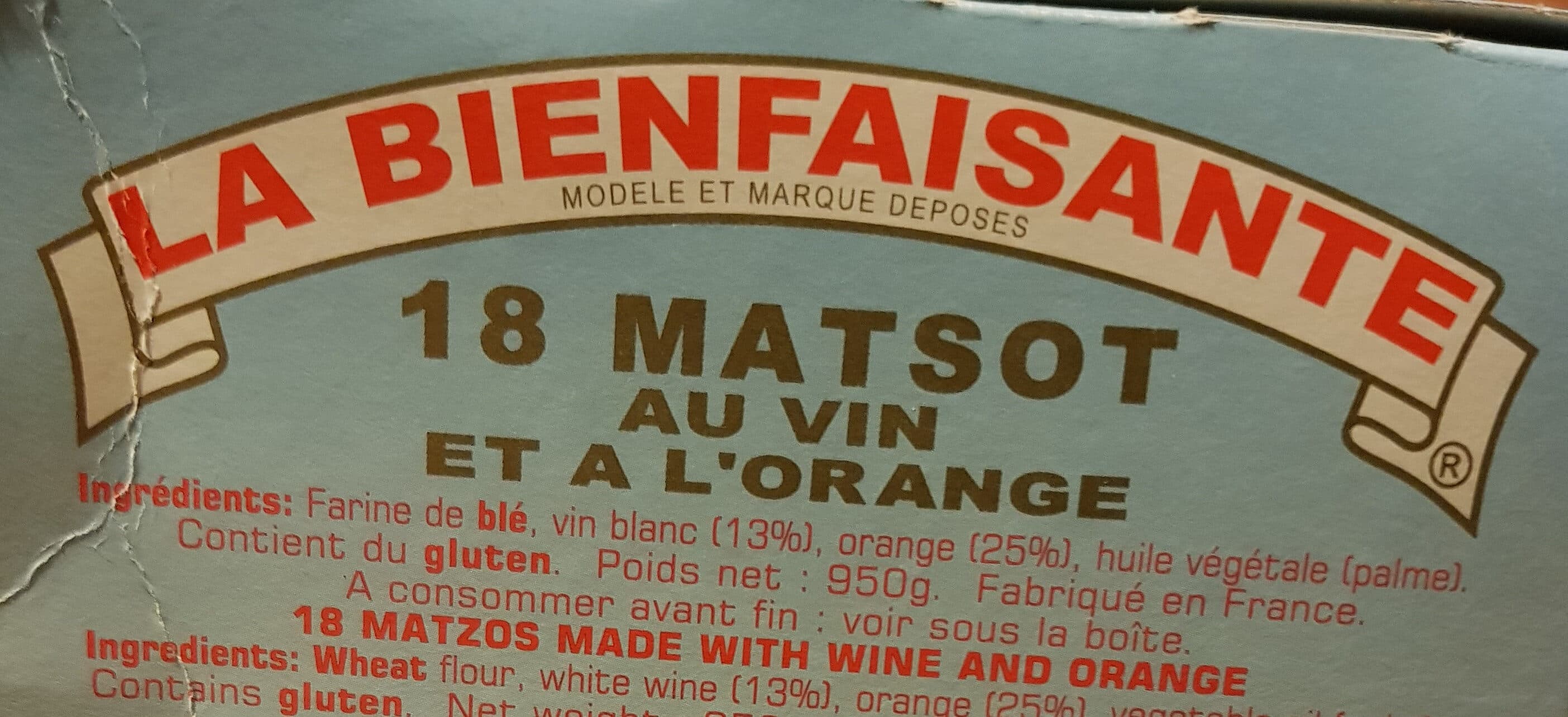 La bienfaisante 18 Matsot au vin packshot
