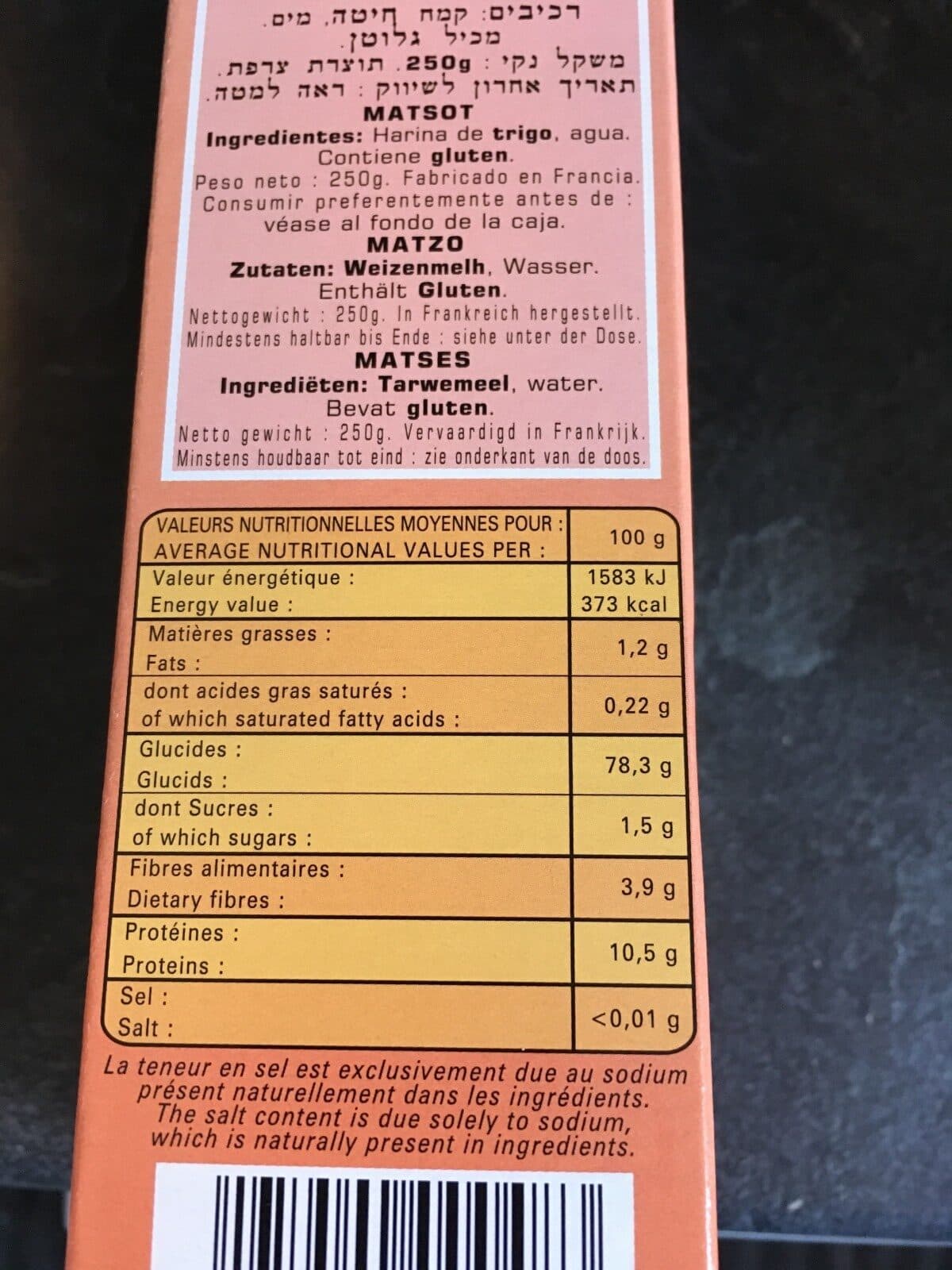 Open Food Facts Matsot fines packshot