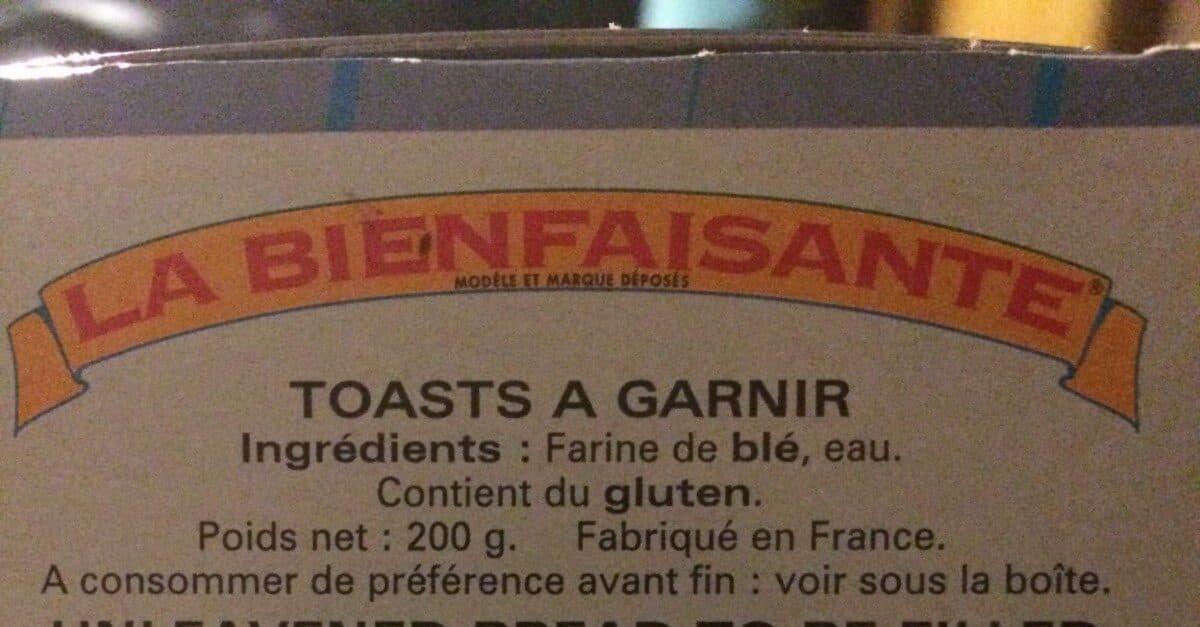 Open Food Facts Toast a Garnir packshot