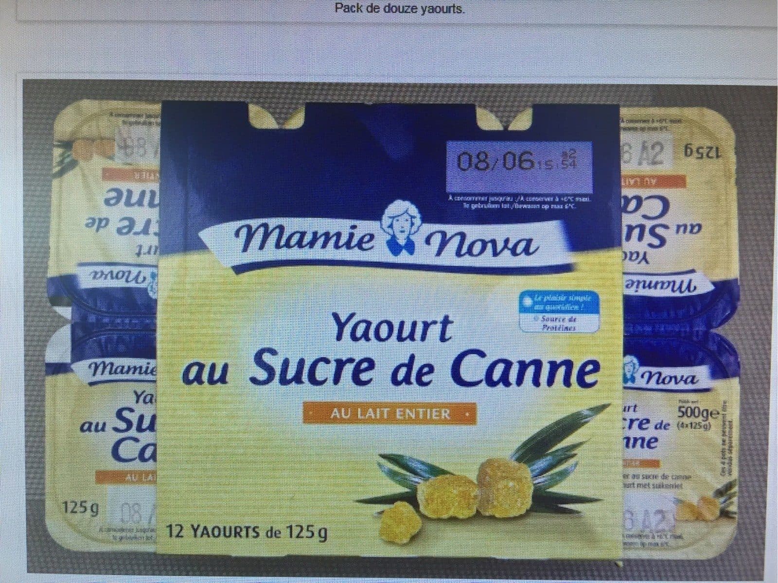 Nova Yaourts Natures Sucrés Au Lait Entier packshot