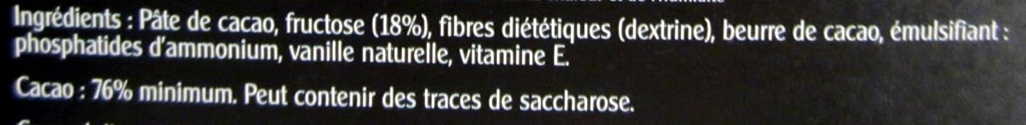 Vivis Chocolat noir extra fin au fructose packshot