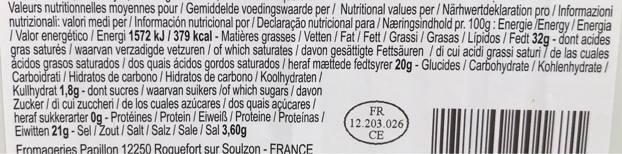 Fromageries Papillon Roquefort Bio Papillon packshot