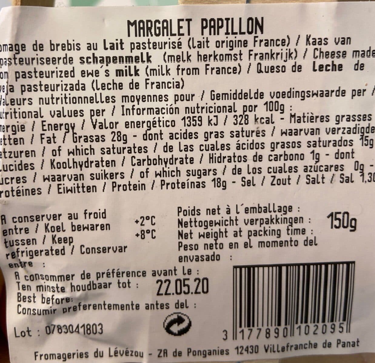 Papillon Brebis Margalet packshot