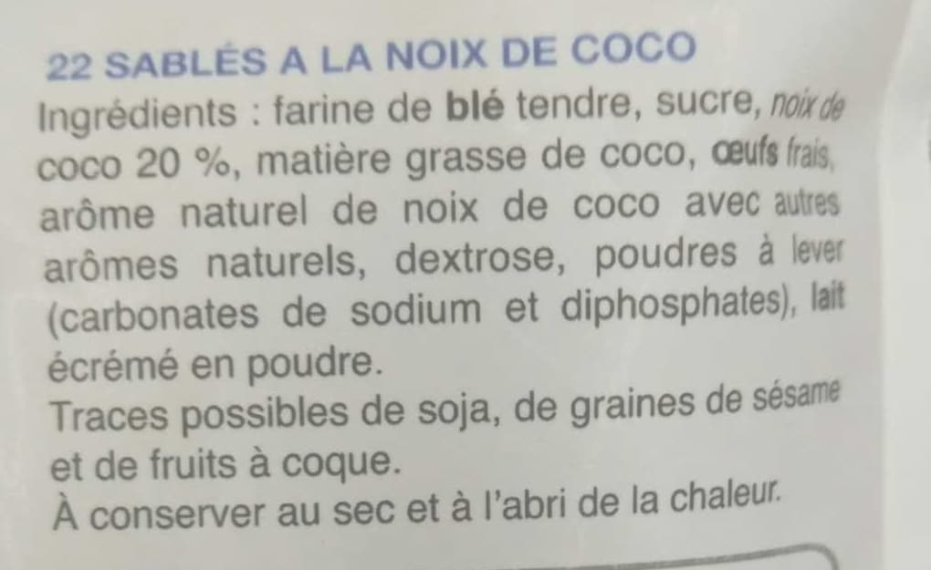 Bonne Maman Croquants noix de coco packshot