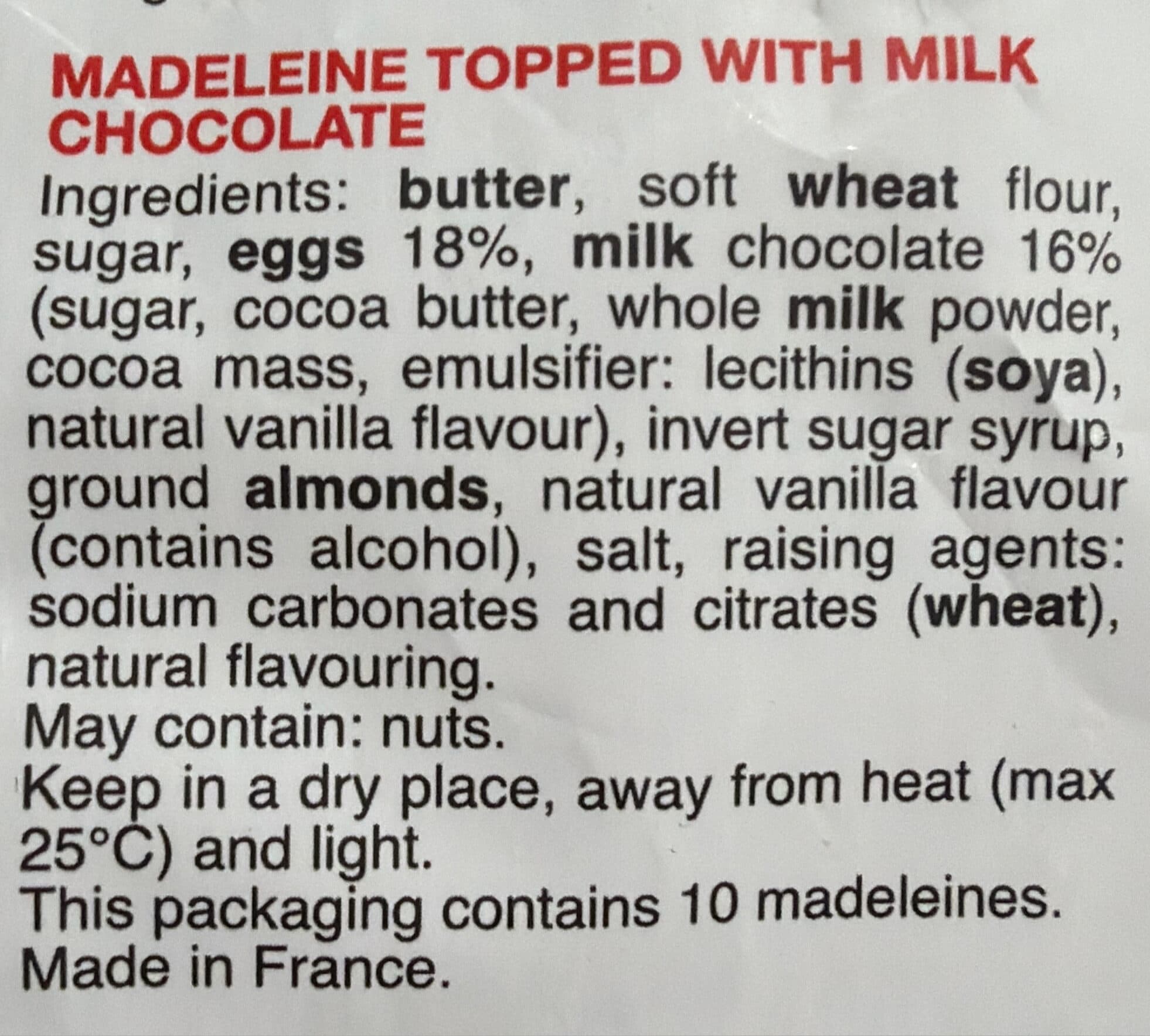 Bonne Maman La Madeleine chocolat au lait packshot