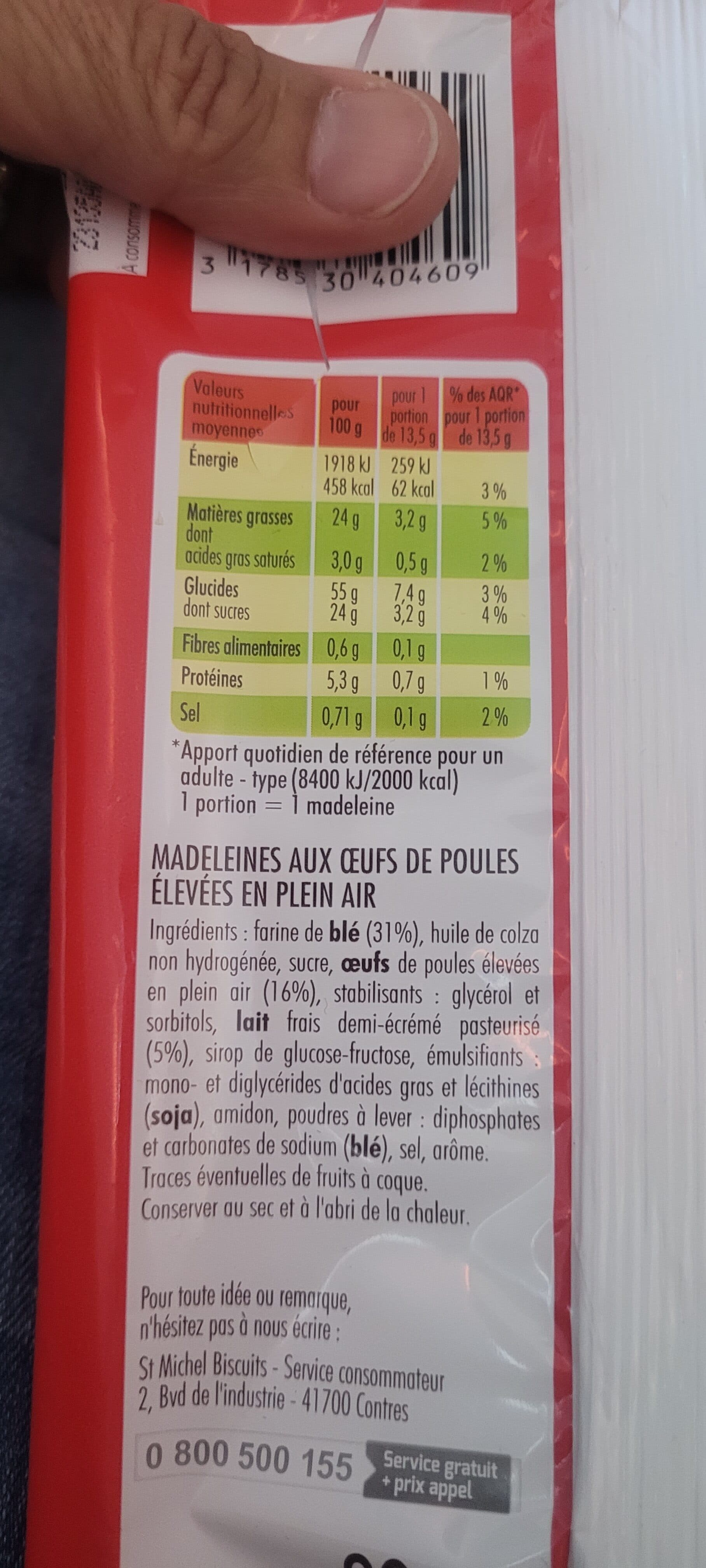 Saint michel madeleines longues packshot