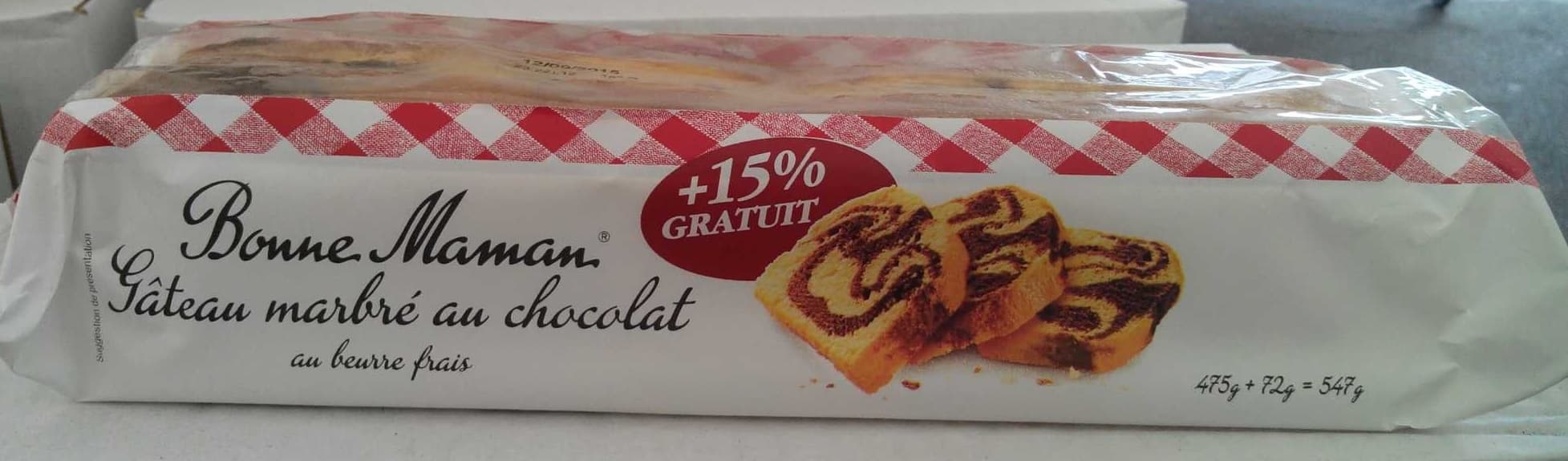Bonne Maman Gâteau marbré au chocolat au beurre frais packshot