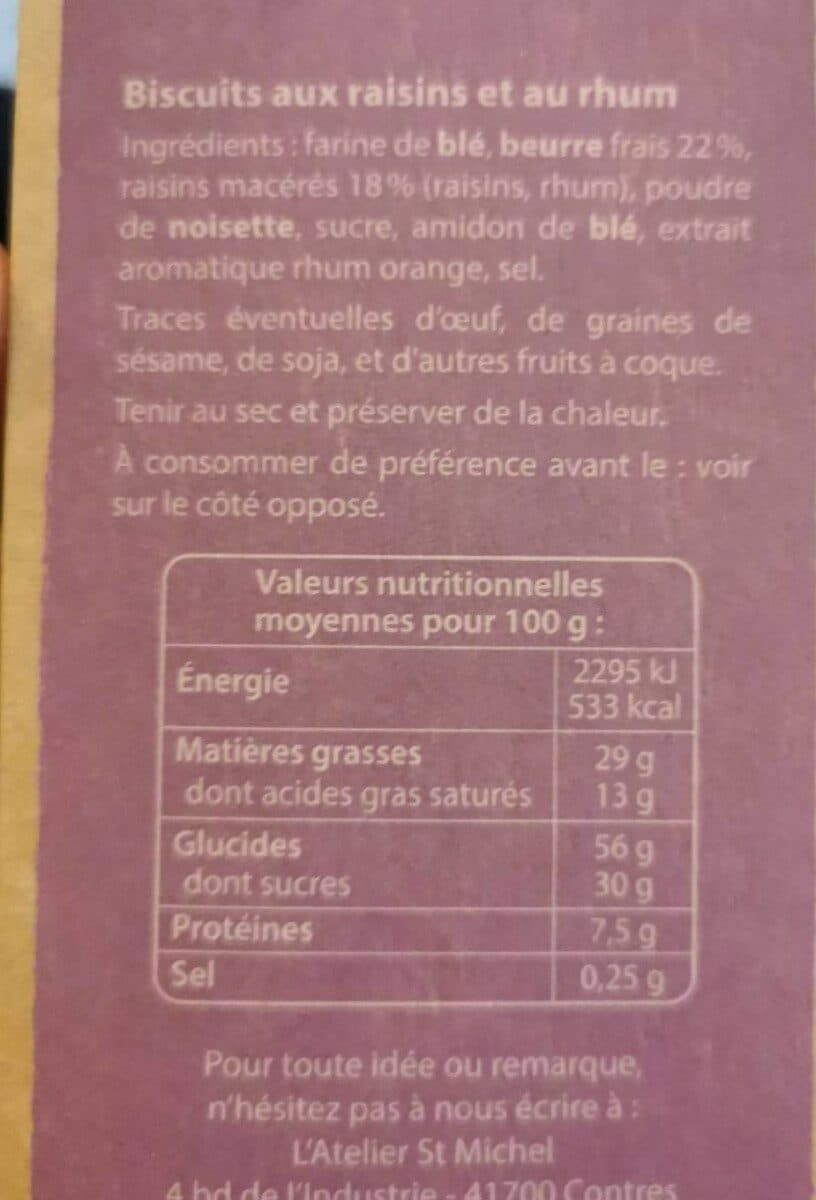 St Michel Palets raisins au rhum packshot