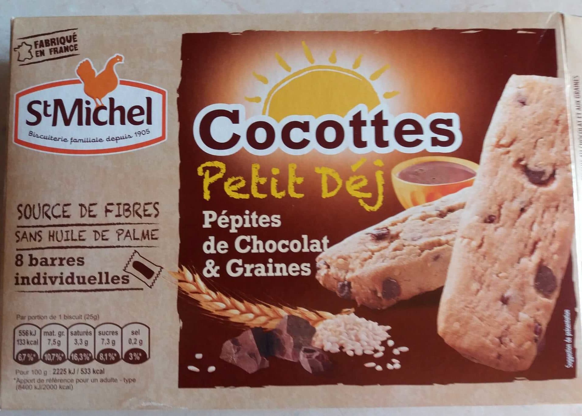 St Michel Cocottes Petit Déj Barres chocolat & graines packshot