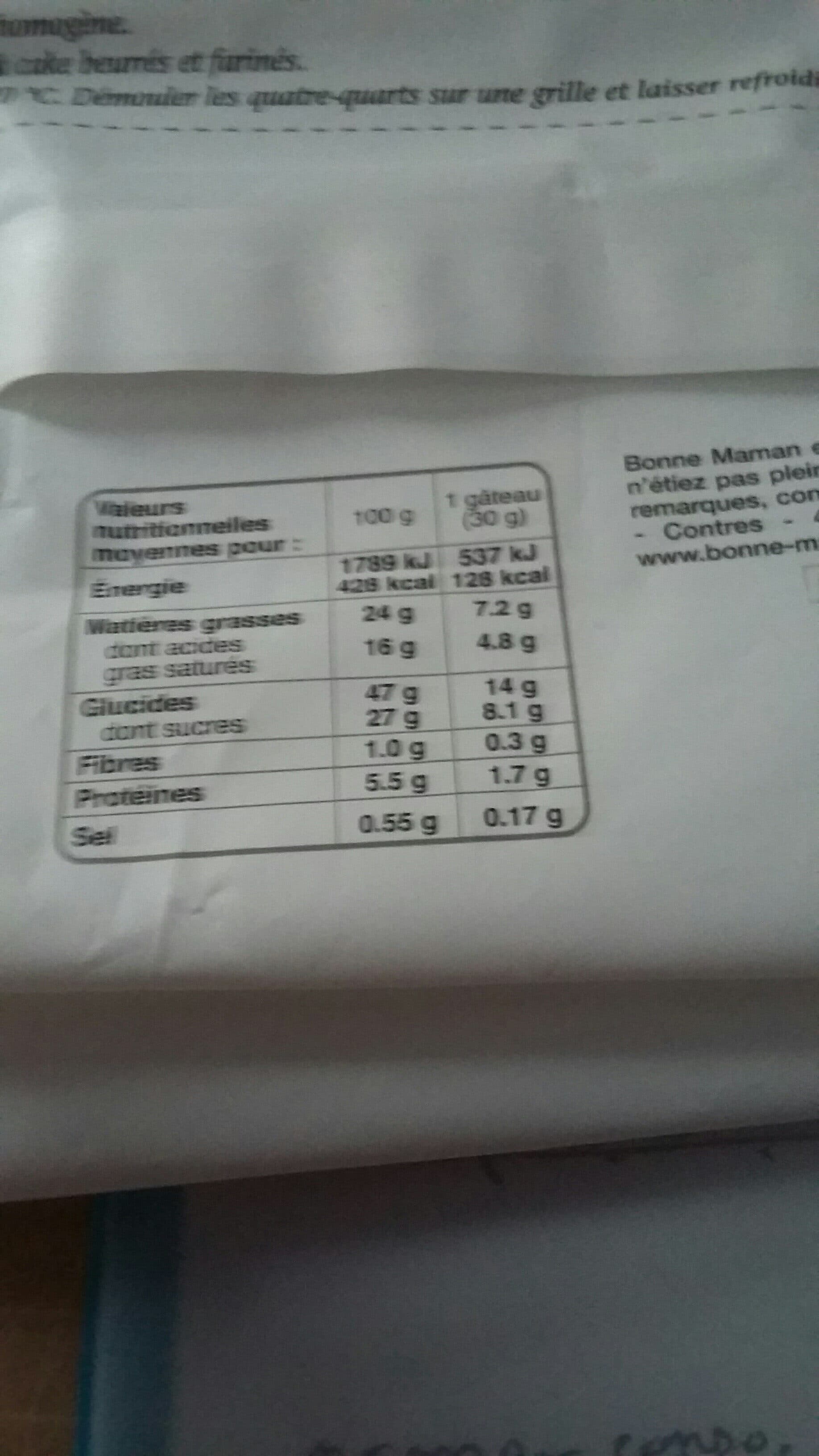 Bonne Maman Le Petit Quatre-quarts pur beurre packshot