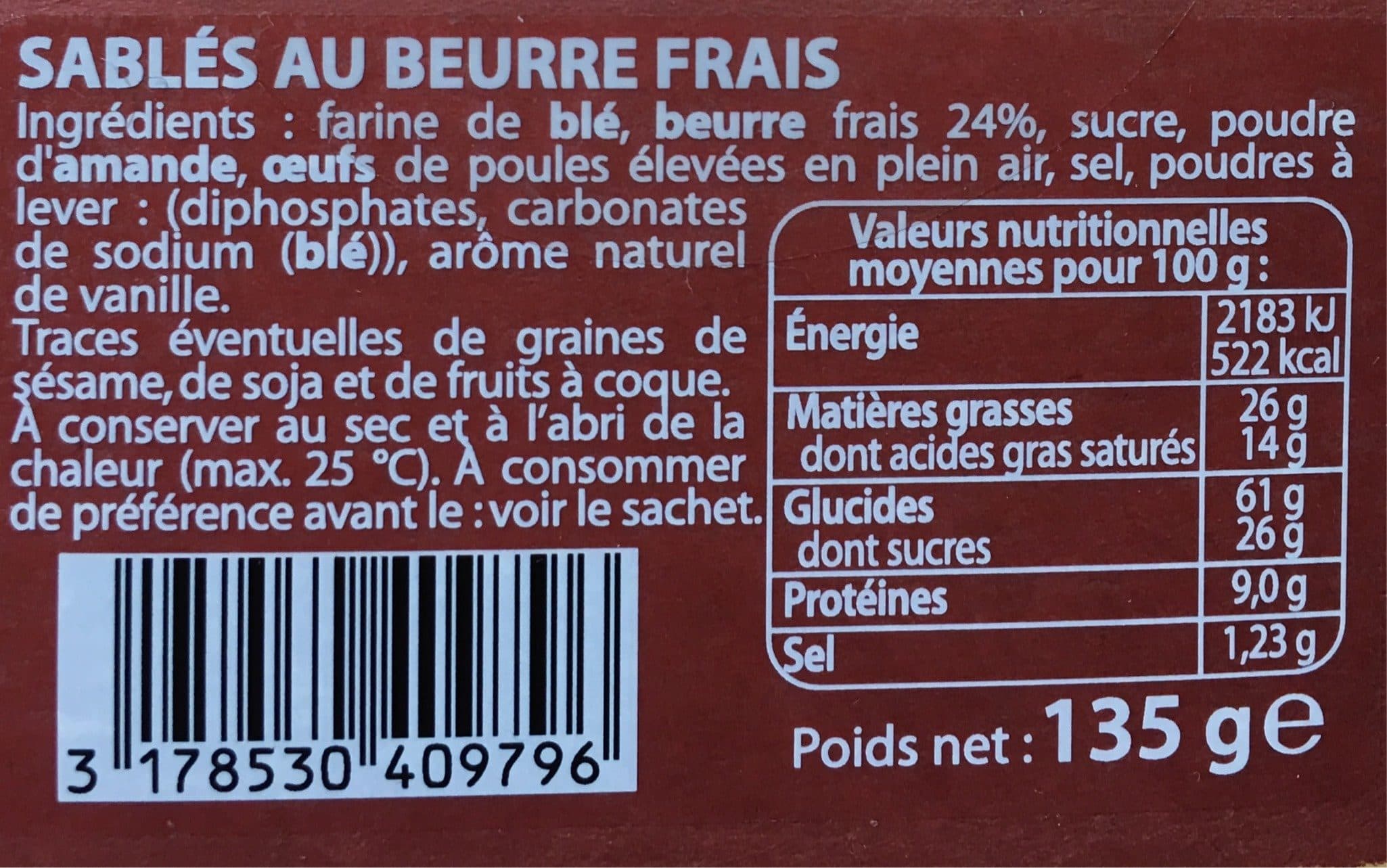 L’Atelier Saint-Michel Sablé au beurre frais packshot