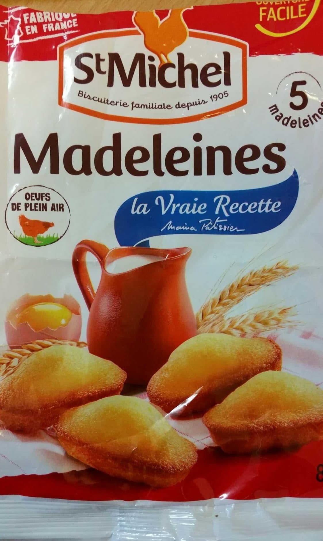 St Michel Madeleines aux œufs de poules élevées en plein air packshot