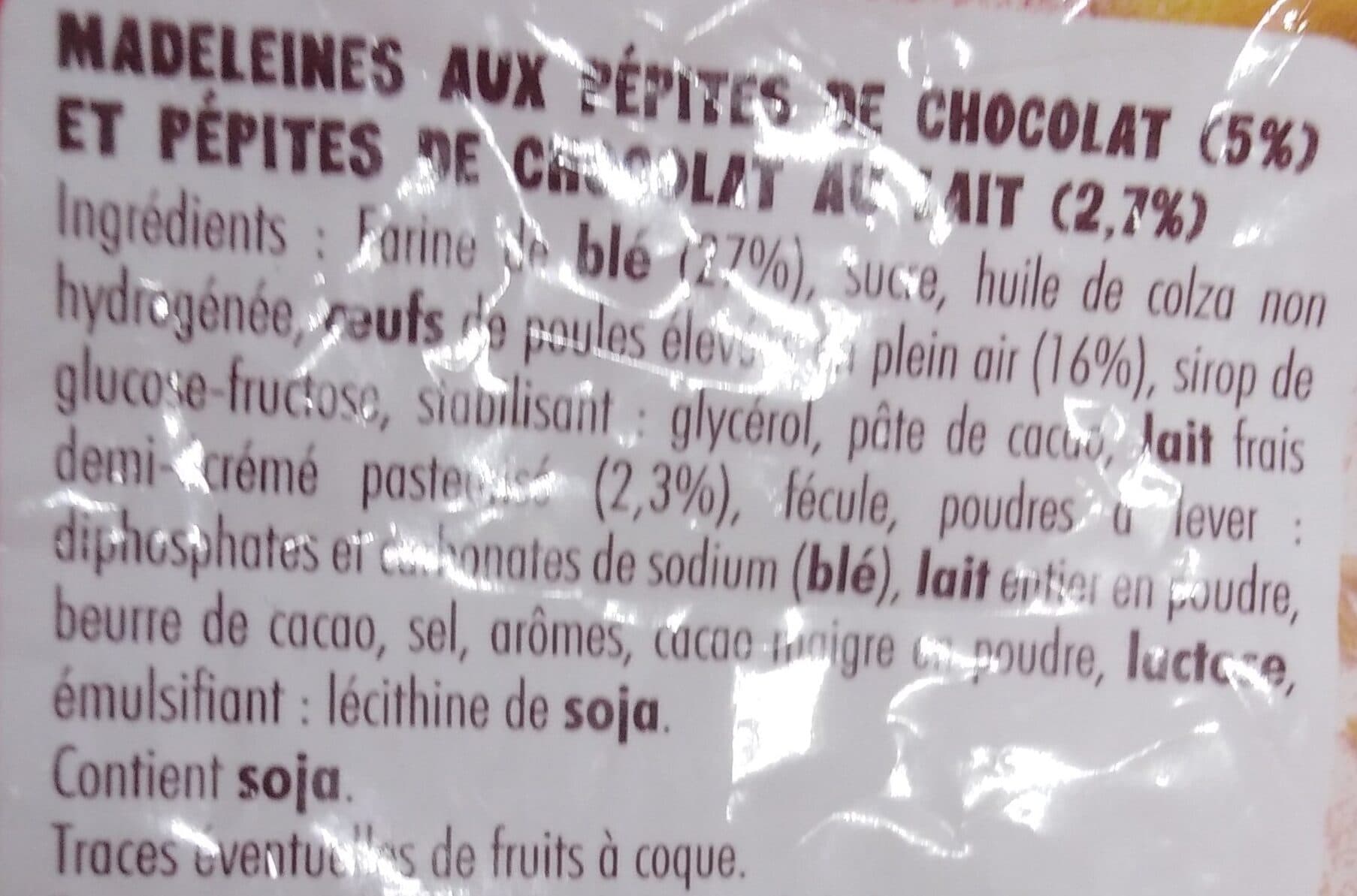 St Michel Petites Madeleines pépites chocolat packshot