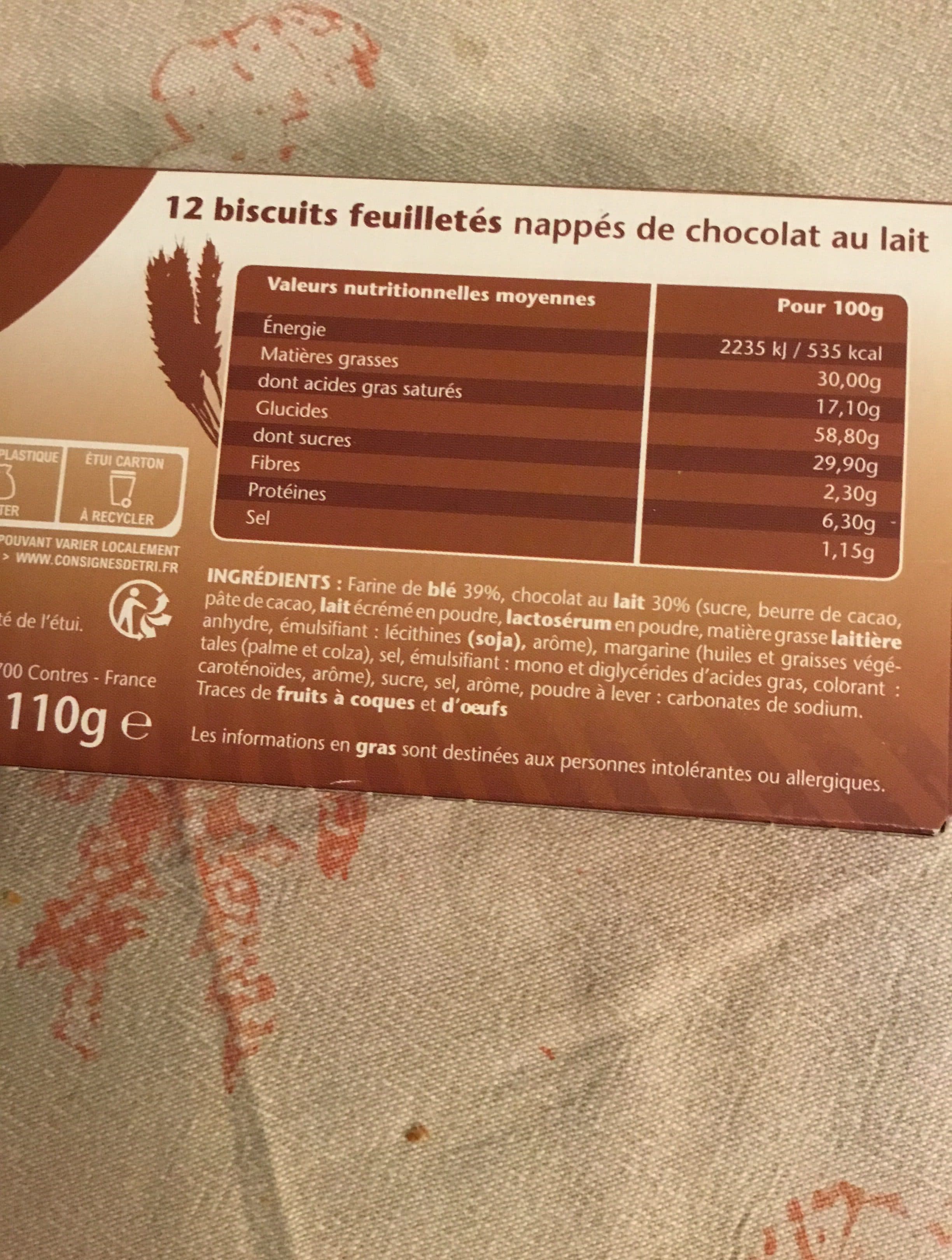 Palmier Palmiers nappés chocolat packshot