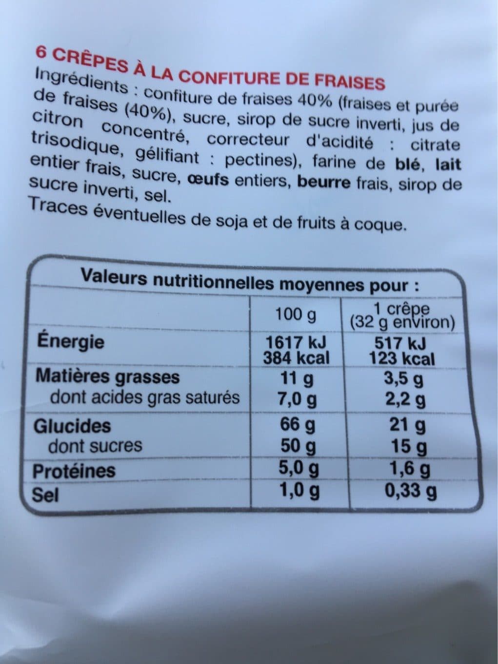 Bonne Maman Crepes fraise packshot