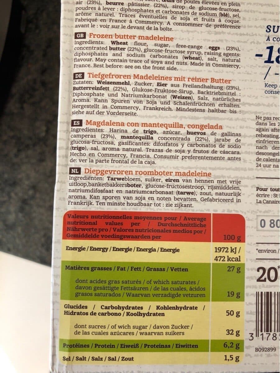 Open Food Facts Madeleine au beurre packshot