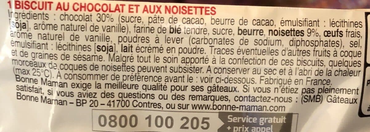 Bonne Maman Cookie chocolat noisettes packshot