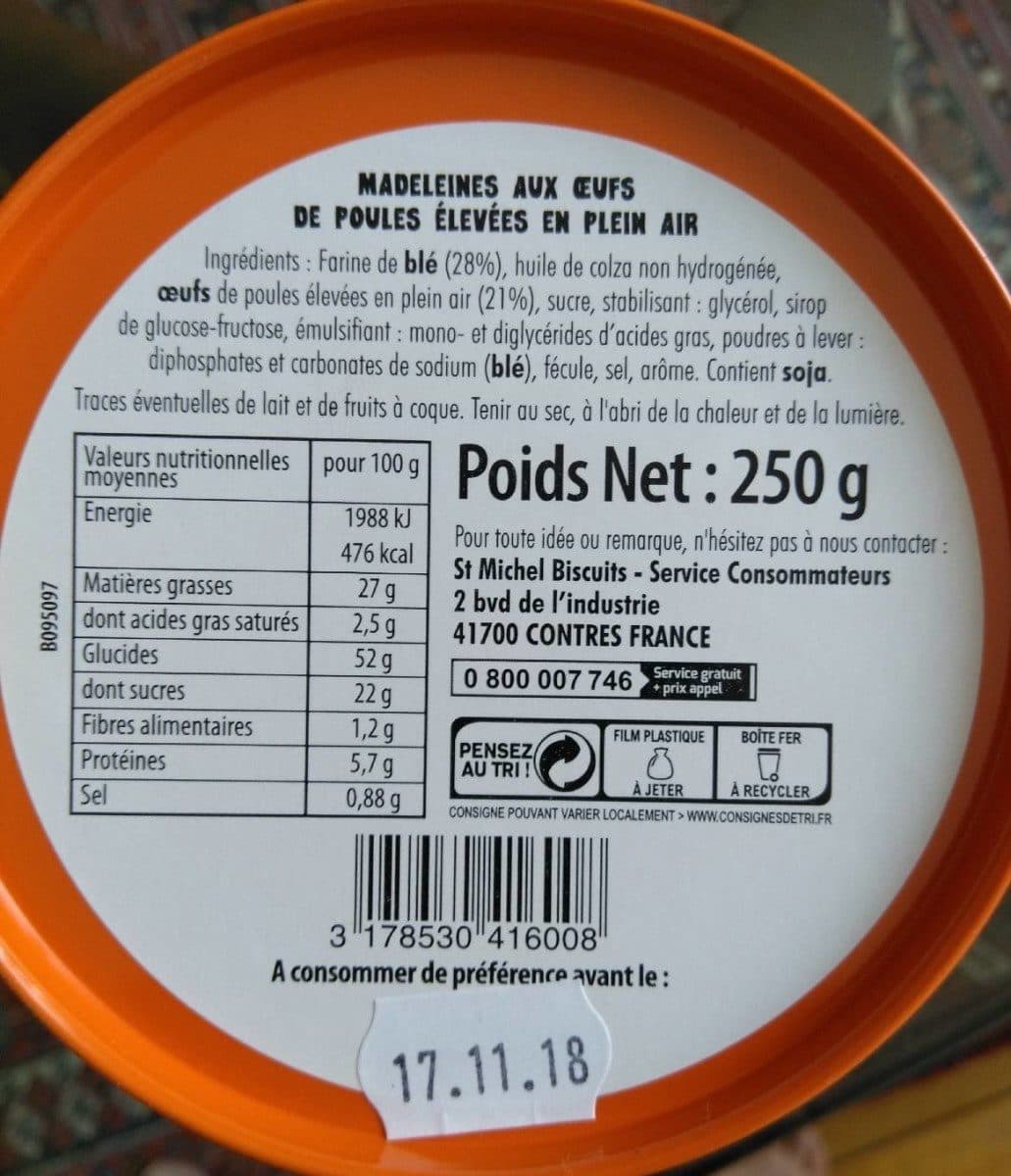 St Michel Madeleines aux œufs packshot