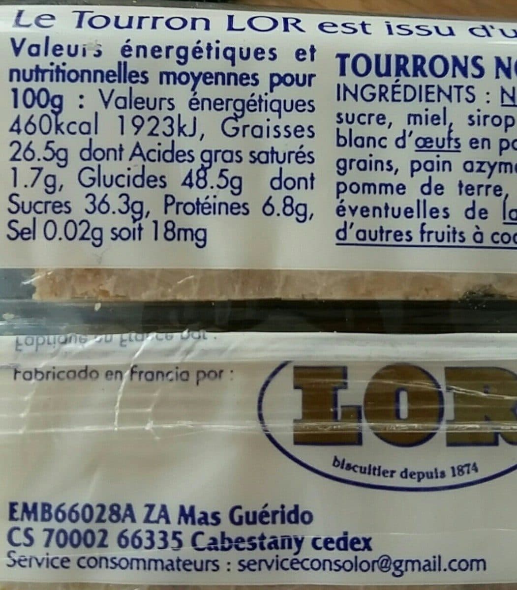 Open Food Facts Tourons packshot