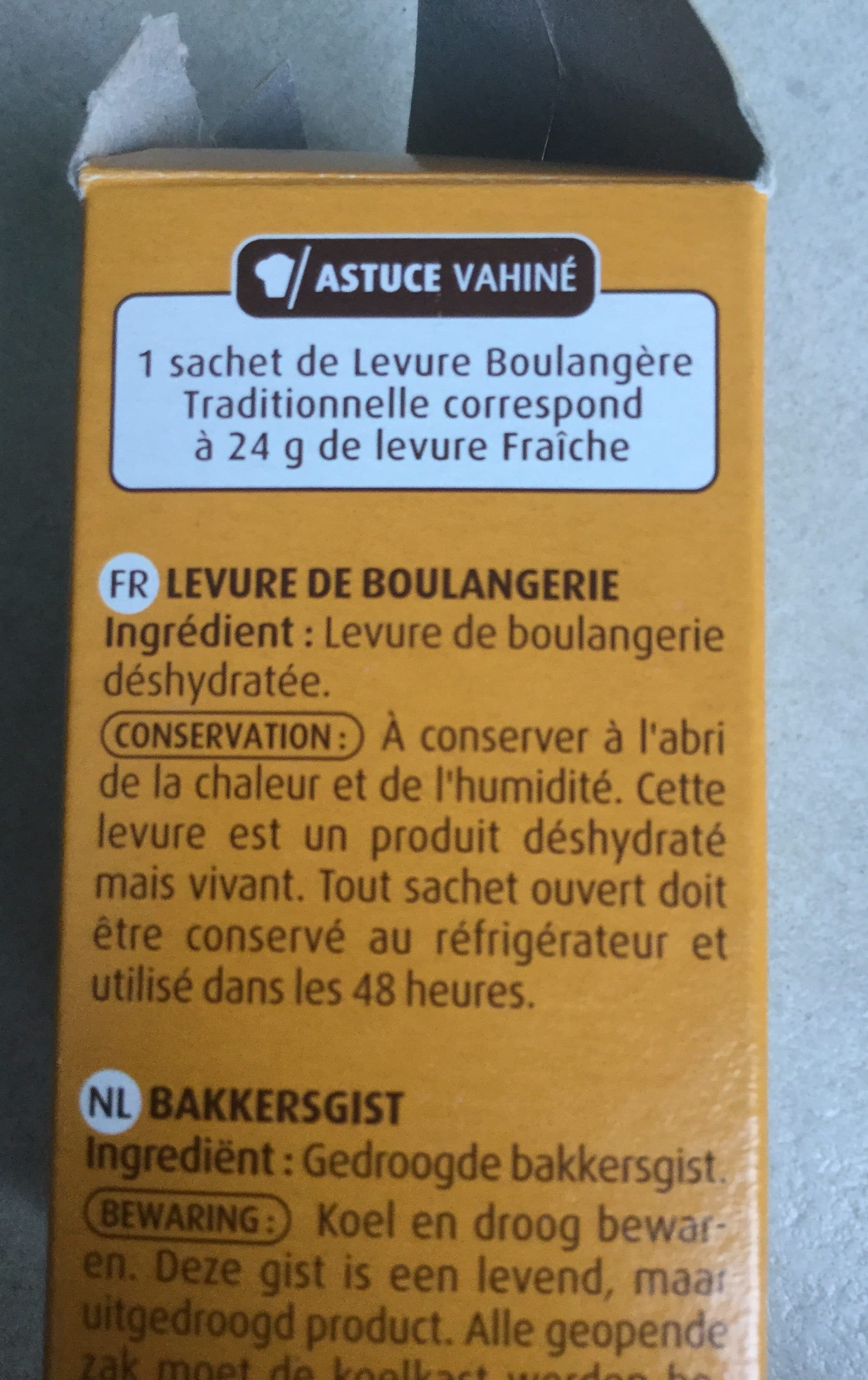 Vahiné Levure boulangère traditionnelle pour pains et brioches packshot