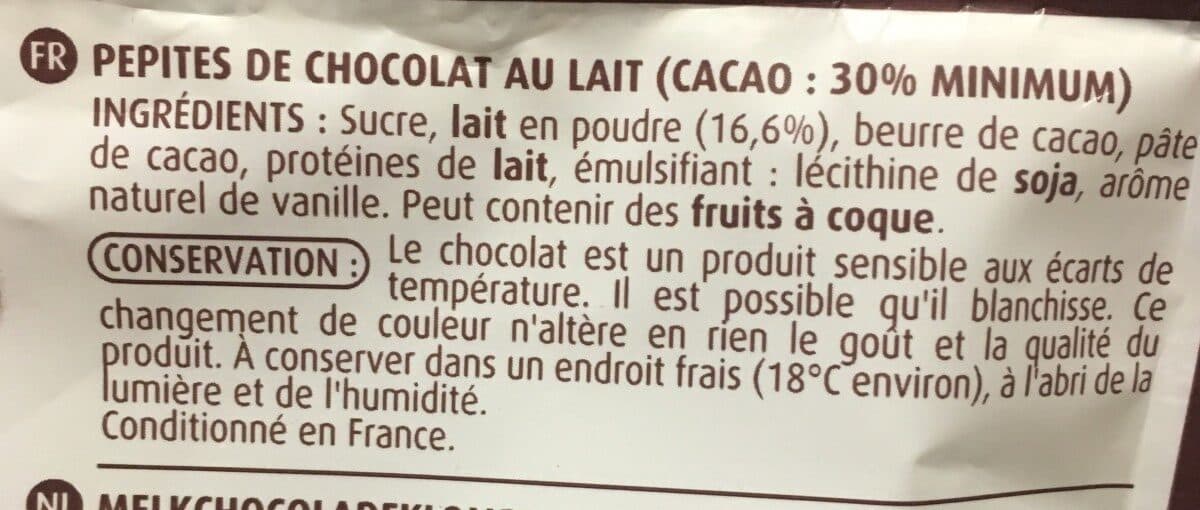 Vahine Pépites Chocolat au lait packshot