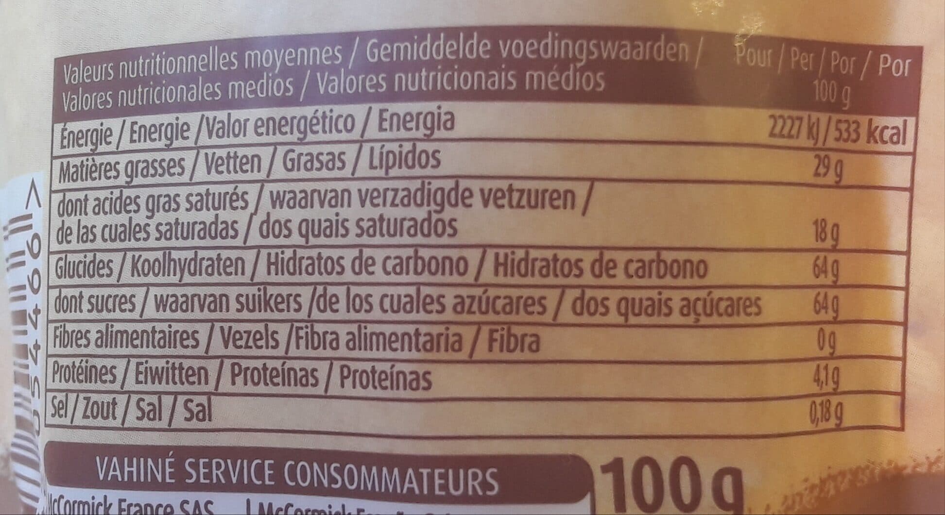 Vahiné Chocolat Blanc Pépites packshot