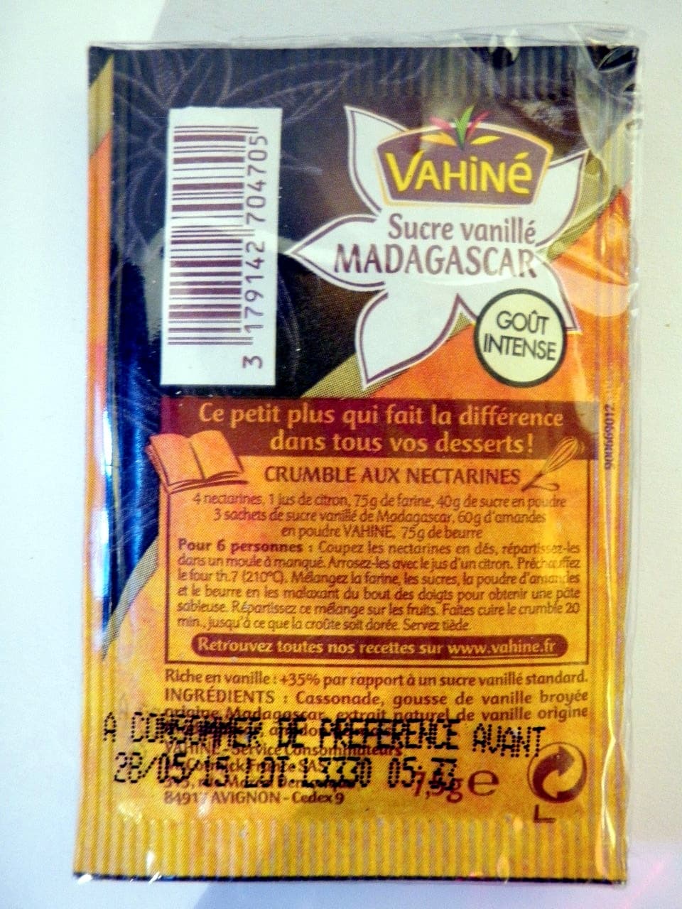 Vahine Sucre vanillé Madagascar à la vanille Bourbon (5 sachets)imp packshot