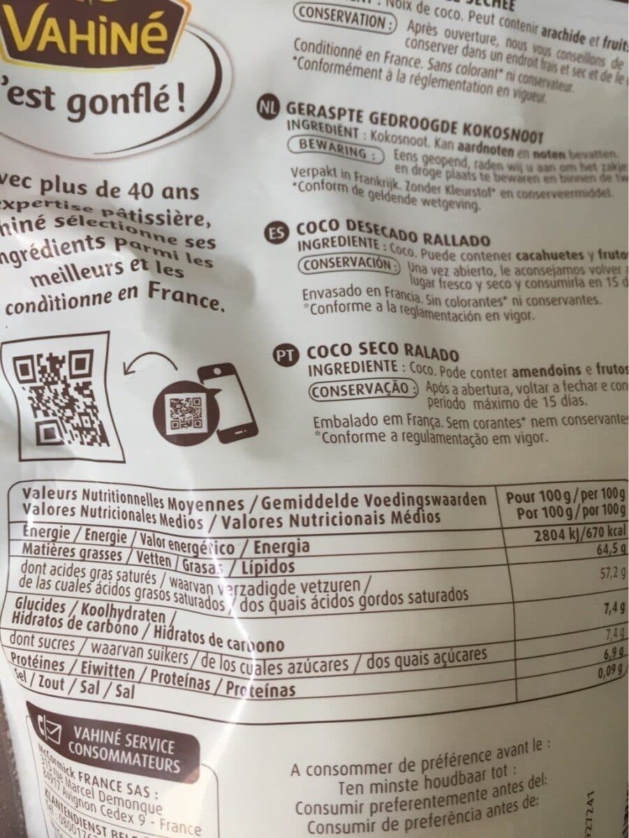 Vahiné Noix de coco râpée packshot