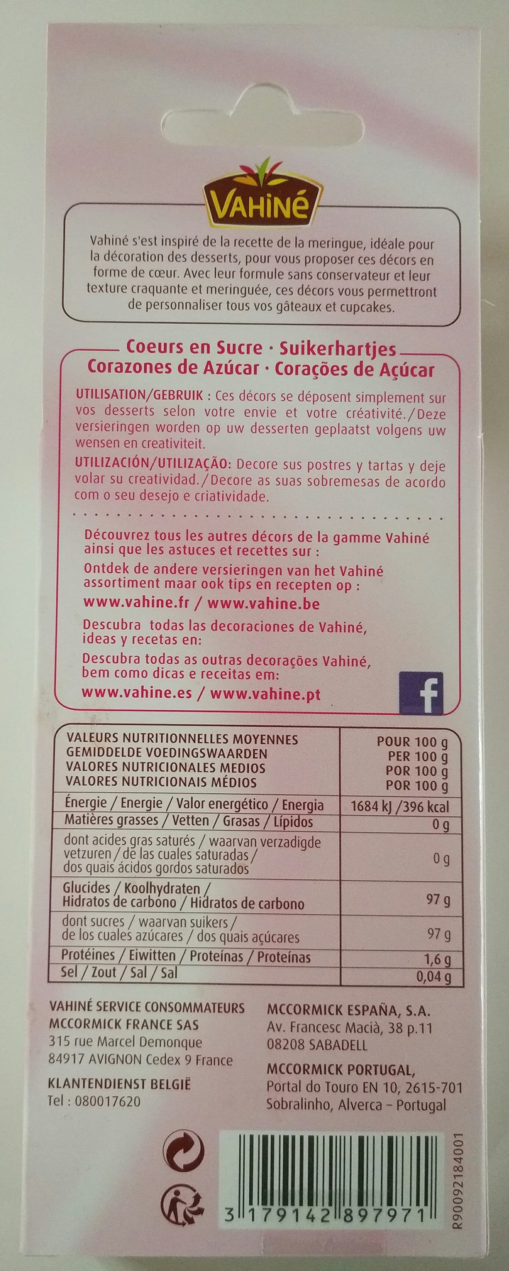Vahiné Cœurs en sucre packshot
