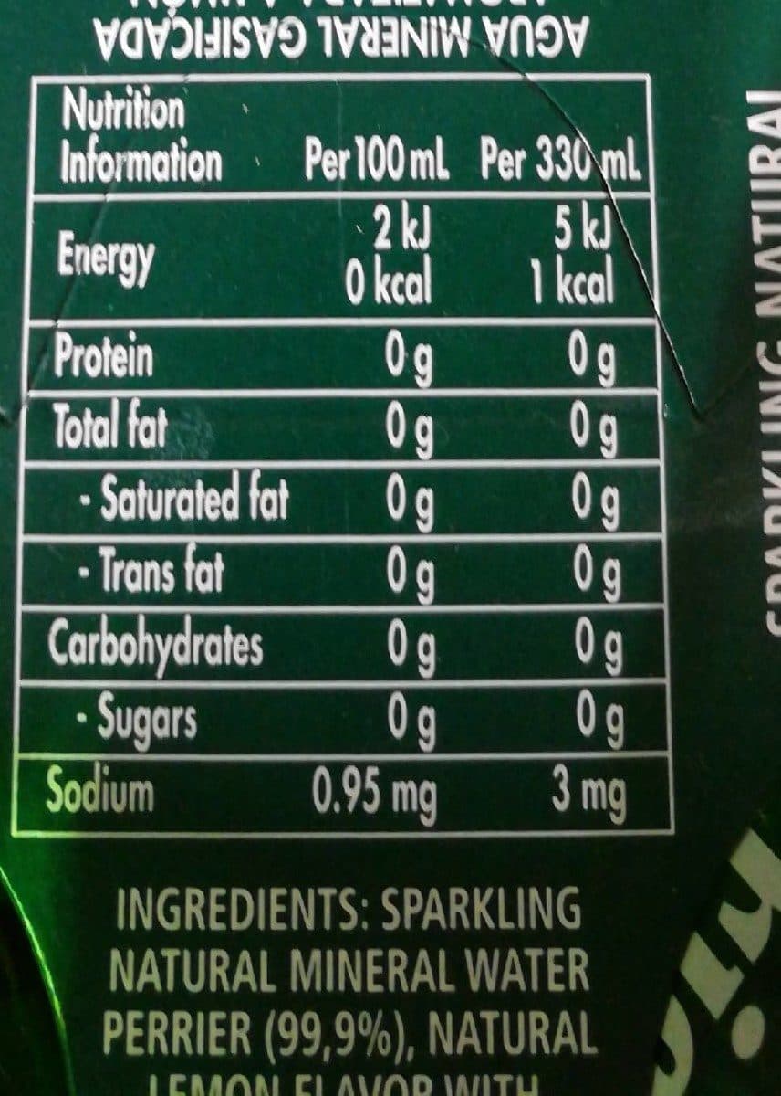 Perrier Perrier Water Lemon packshot