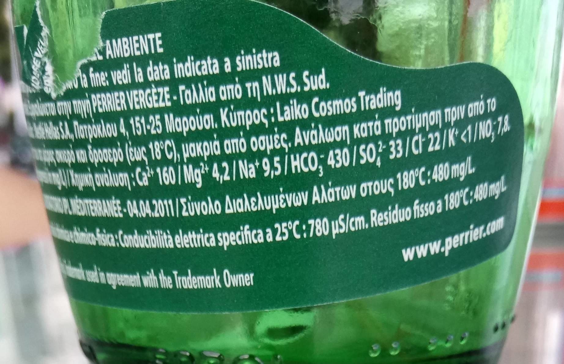 Perrier Perrier Glass Water packshot