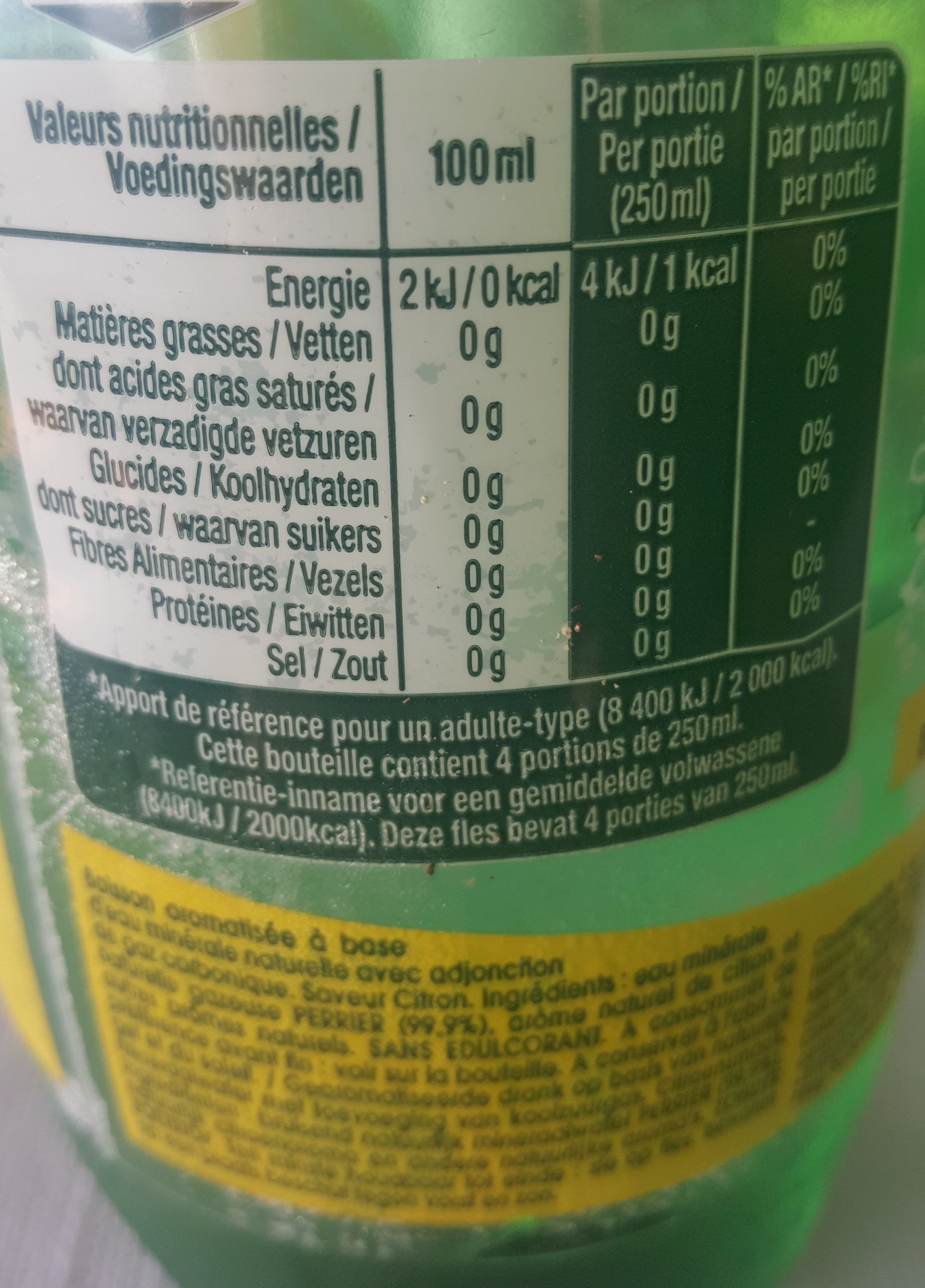 Perrier Perrier saveur citron packshot