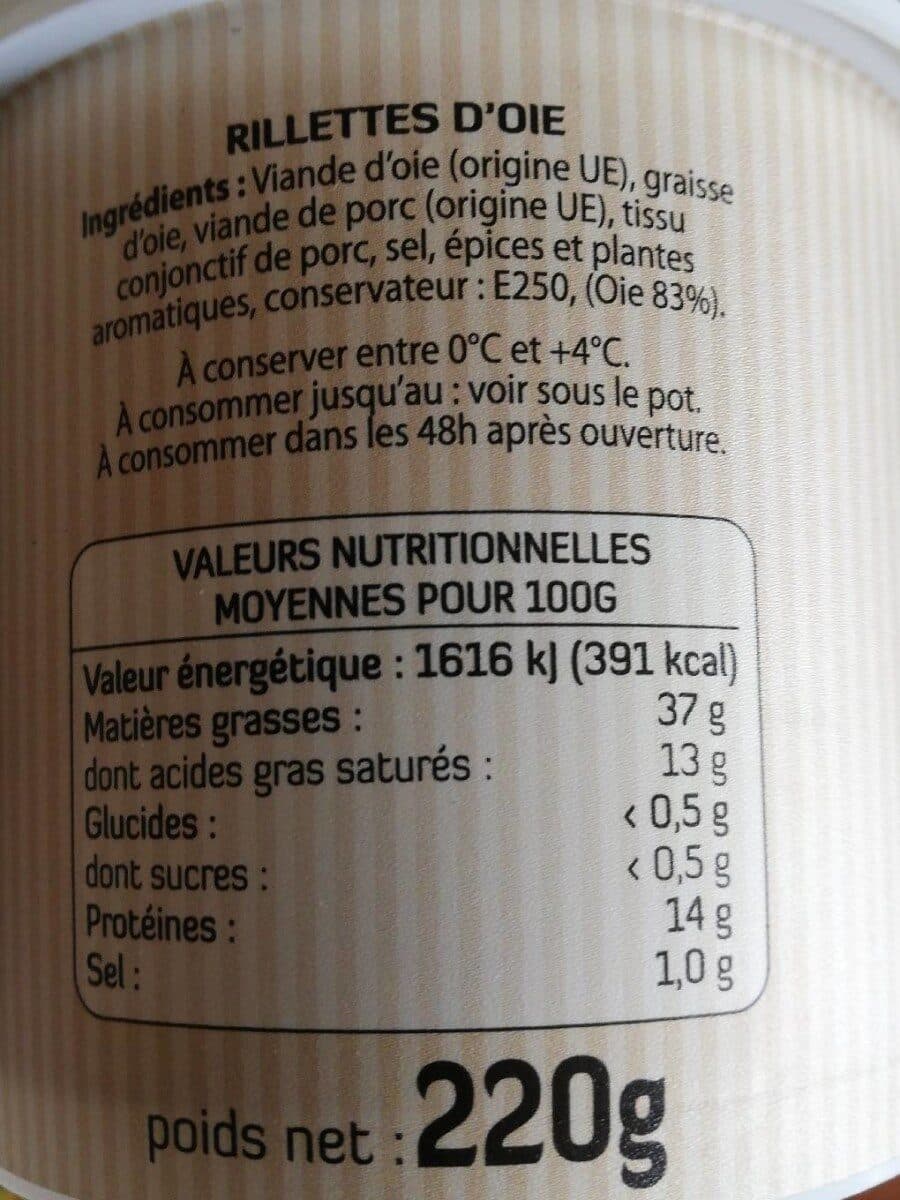 Open Food Facts Rillettes d'oie packshot