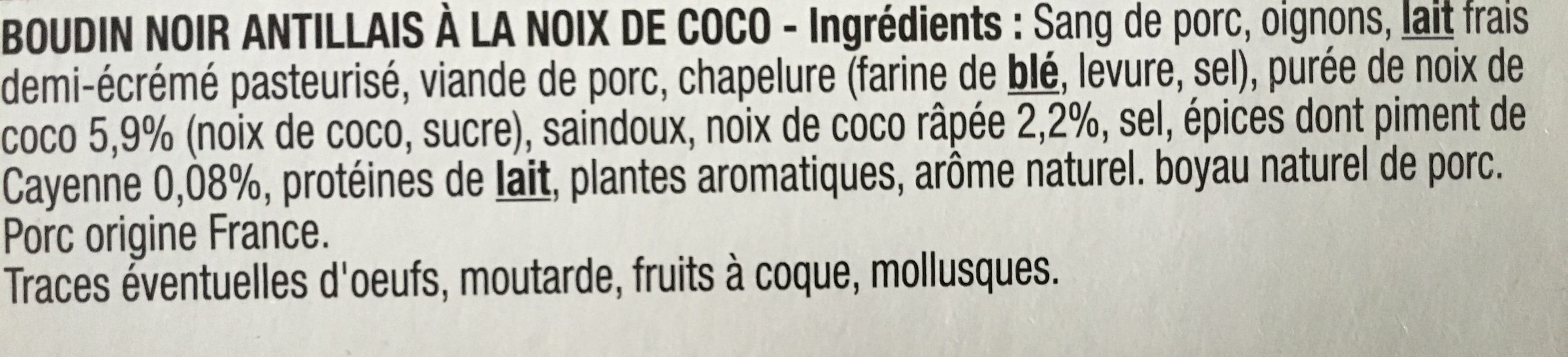 Charcuteries bahier Boudin antillais a la noix de coco packshot