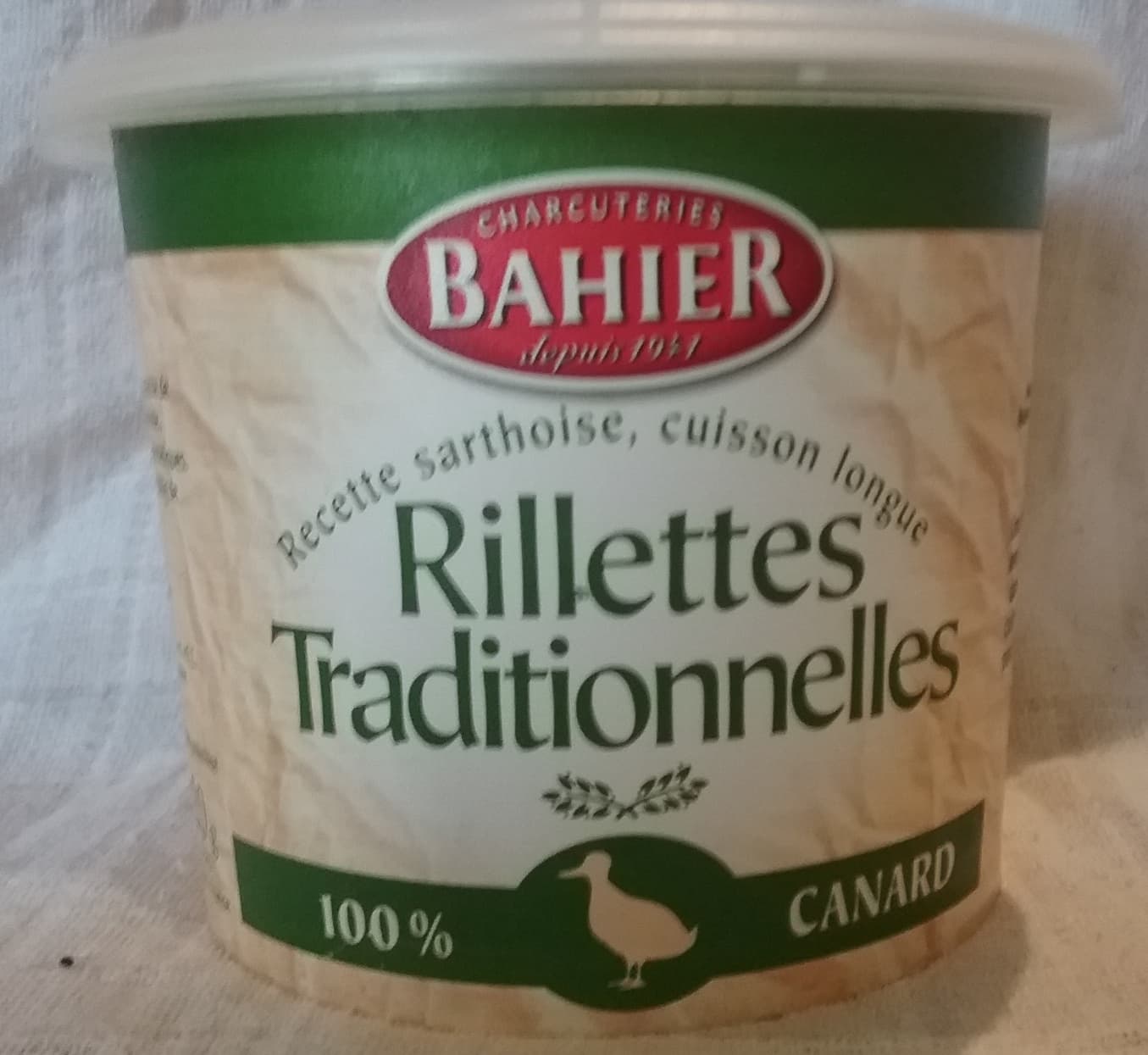 Bahier Rillettes Traditionnelles 100% canard - 220 g - Régis Bahier packshot