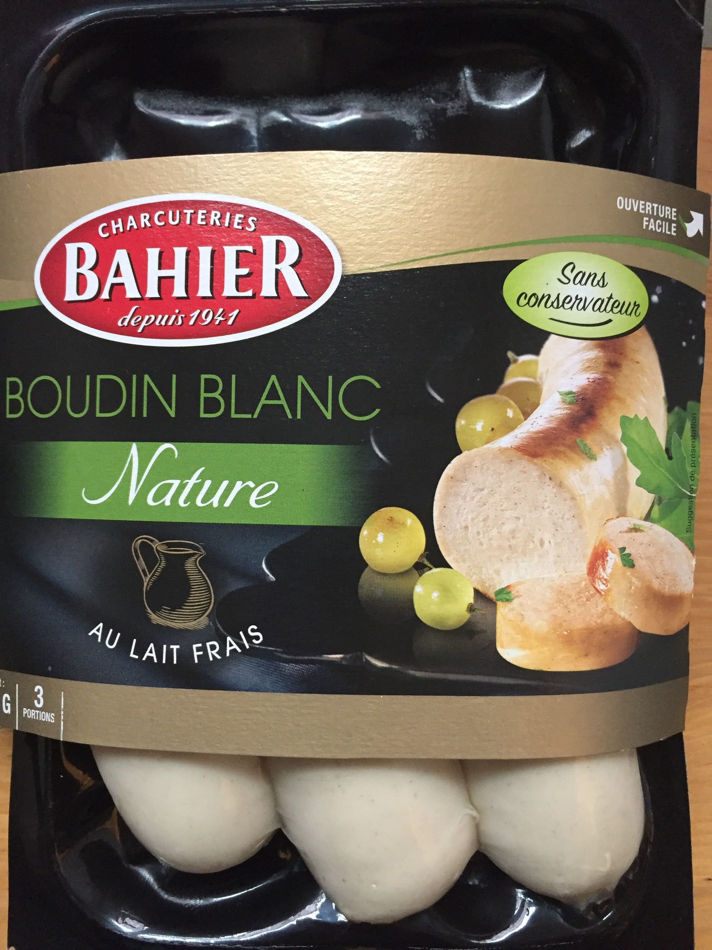 Bahier Boudin blanc nature au lait frais packshot