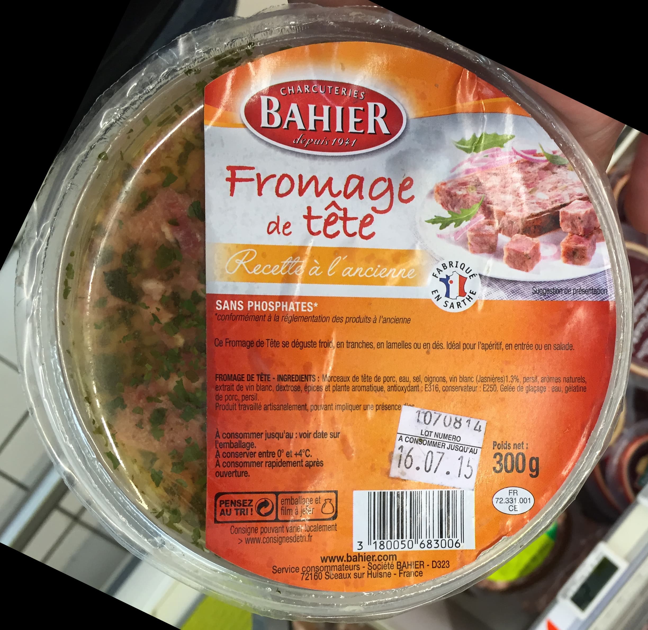 Bahier Fromage de tête Recette à l'ancienne packshot