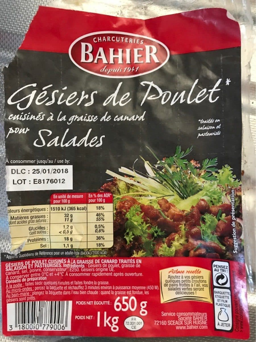Bahier Gesiers de poulet packshot