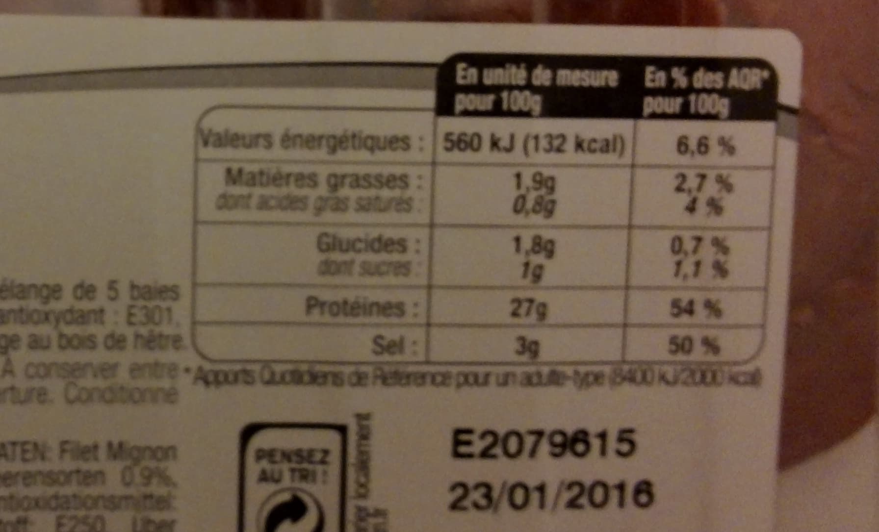 Bahier Filet mignon fumé aux 5 baies packshot