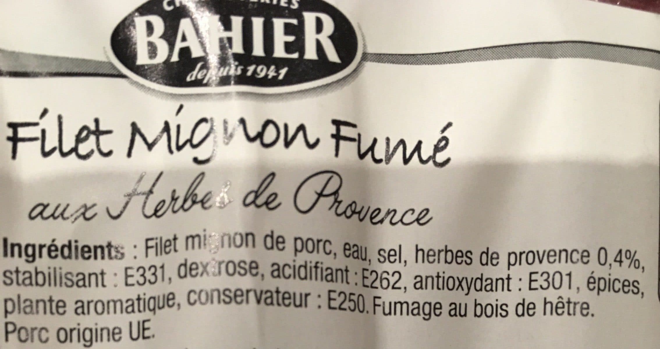Bahier Filet mignon fumé nature packshot