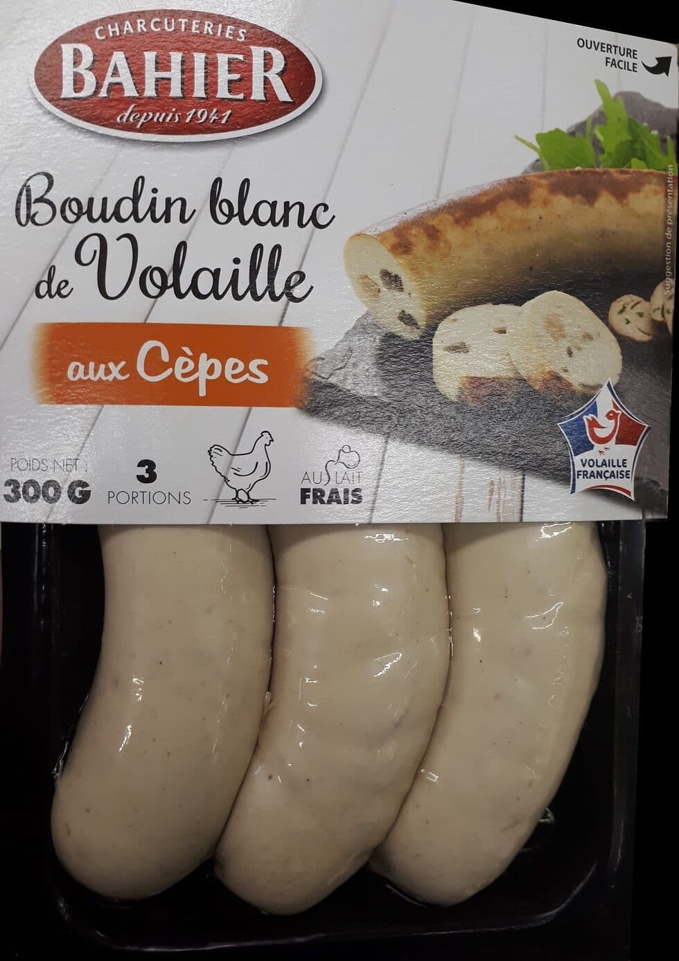 Bahier Boudin blanc de volaille aux cèpes packshot