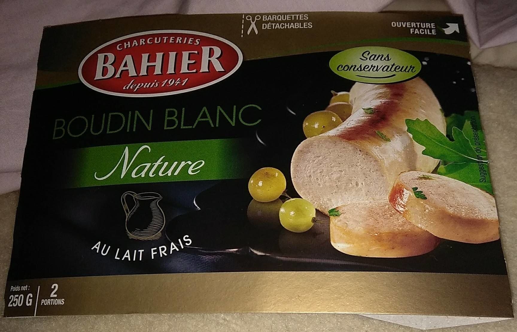Bahier Boudin blanc Nature au lait frais packshot