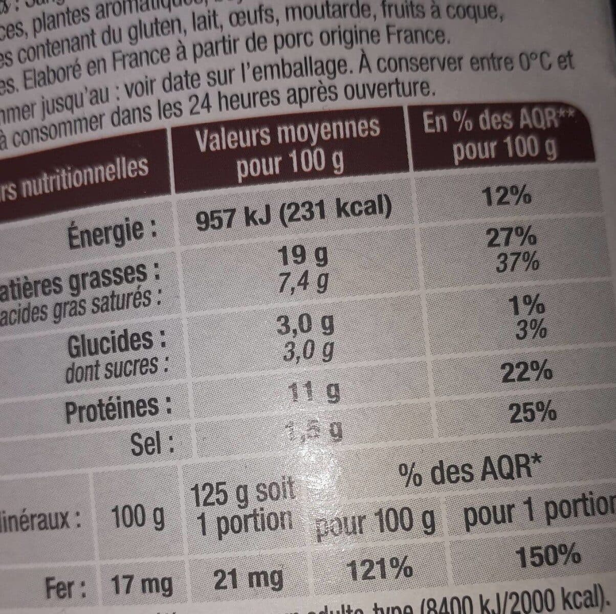 Bahier Boudin à l'ancienne aux oignons frais packshot