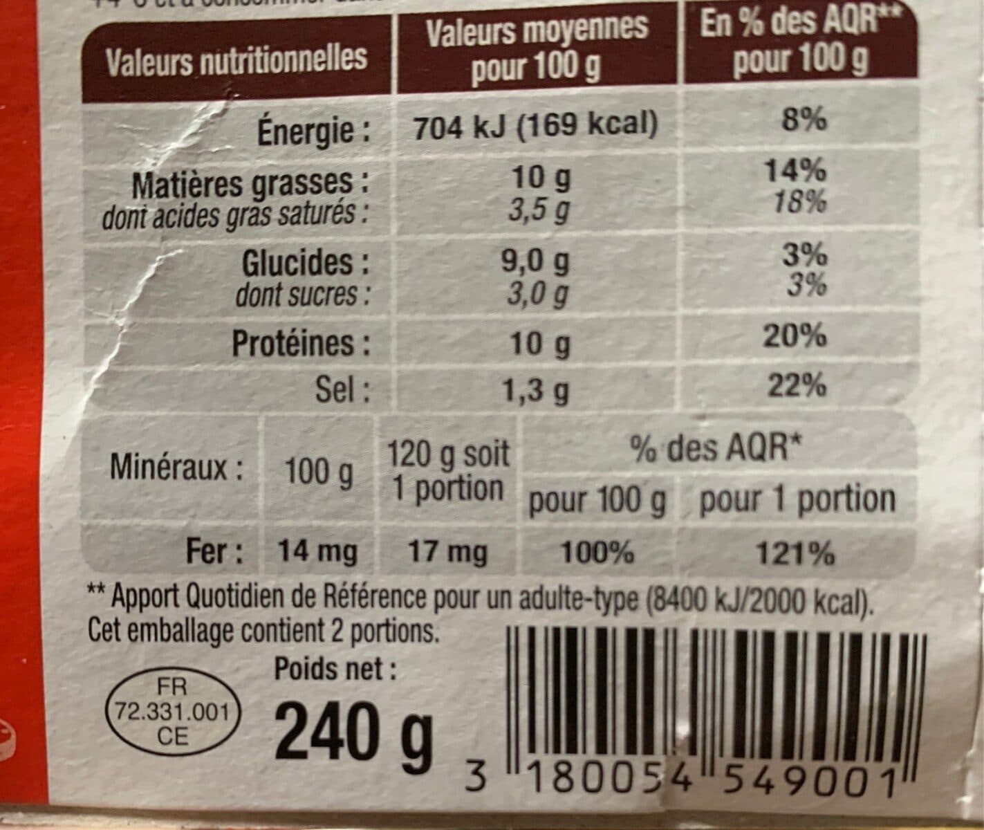 Bahier Boudin traditionnel Antillais au Piment de Cayenne packshot